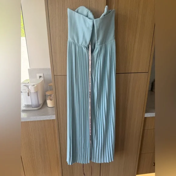 NWT House of CB Marcella Strapless Pleated Georgette Gown - Picture 6 of 9